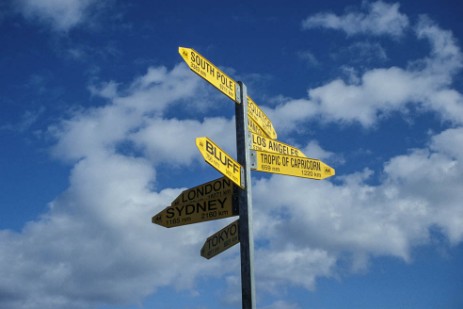 Wegweiser am Cape Reinga